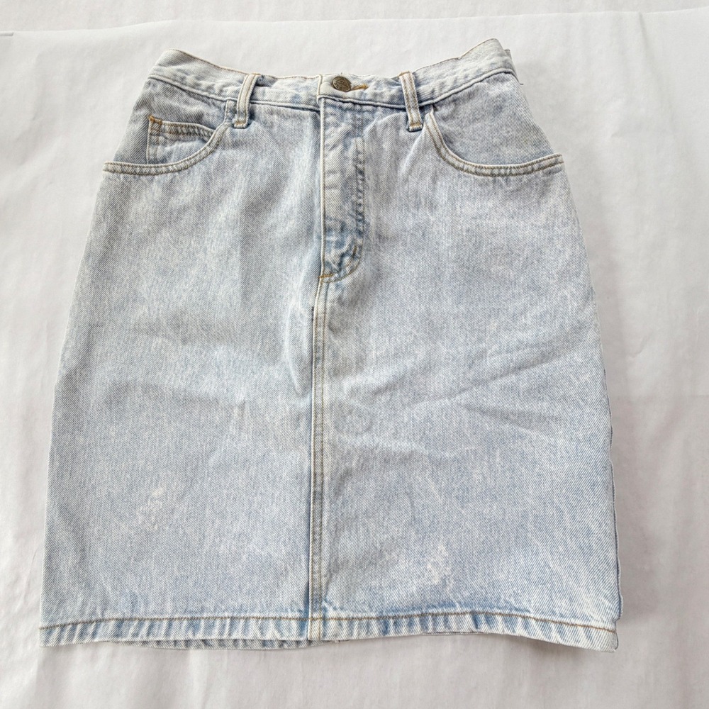 Guess Georges Marciano Light Wash Vtg Denim Skrt 10501 80's Style Sz 30 USA Made